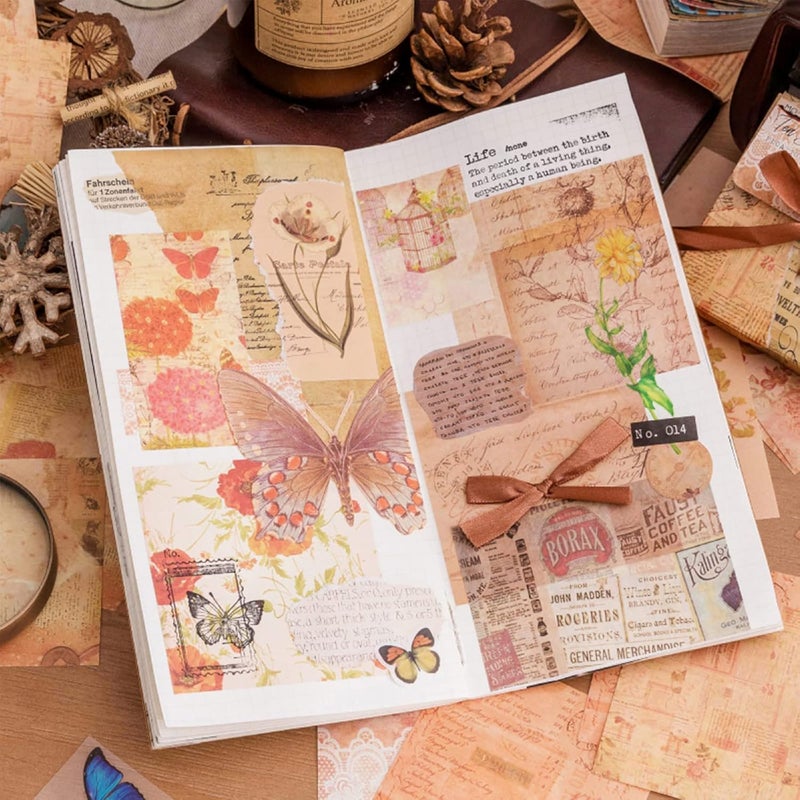 FMOACEN 400 PCS Vintage Scrapbook Paper DIY Journaling Supplies Decorative Paper Aesthetic Stationery Scrapbooking Paper or Journals Junk Journal Planners Picture Frames Album Crafts - Image 2